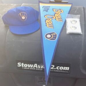 Milwaukee Brewers Collectables . Banner - Cap - Wrist Bands . 3Pc Bundle